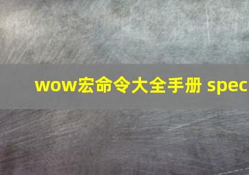 wow宏命令大全手册 spec